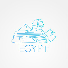 Linear Pyramid and Sphinx The symbols of Cairo. Welcome to Egypt concept.