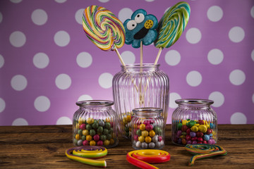 Colorful candy's and lollipop's