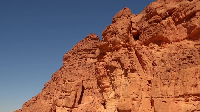 Deserted rocks against the blue sky. Sinai Egypt