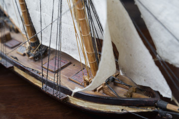 Model  old-time sailing nave