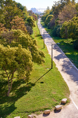 Valencia Turia park gardens view