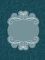 Decorative vintage Frame and Borders Art on dark blue. Calligraphy lettering Vector illustration EPS10