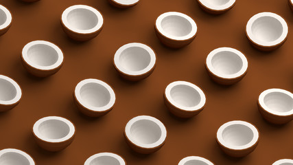 Coconuts collection 3d illustration