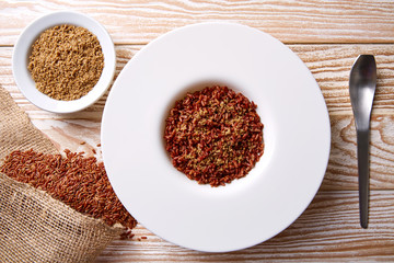 Red wild rice with sesame gomasio seasoning