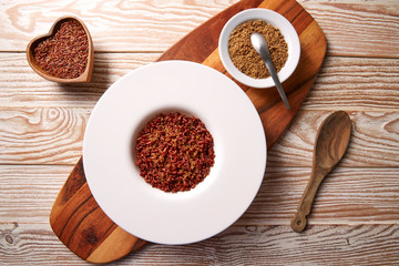 Red wild rice with sesame gomasio seasoning