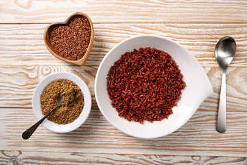 Red wild rice with sesame gomasio seasoning