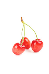 Ripe cherries isolated on a white background