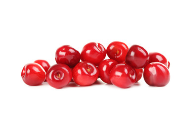 Ripe cherries isolated on a white background