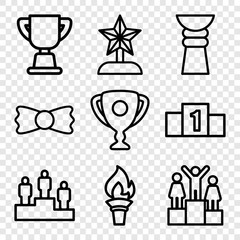 Set of 9 ceremony outline icons