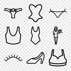 Obraz premium Set of 9 sexy outline icons