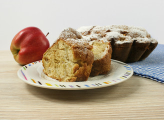 Нomemade Apple Pie. Apple and Slice of delicious fresh baked homemade Apple Pie