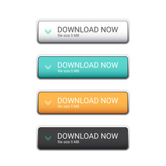 Set of rectangle download buttons