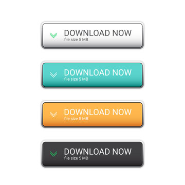 Set of rectangle download buttons
