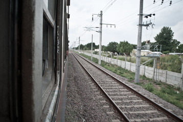 Fototapeta na wymiar Railroad tracks in south america
