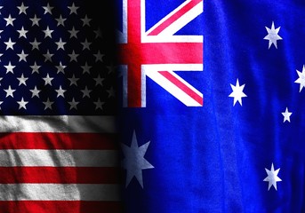 Two flags: the United States and Australia
