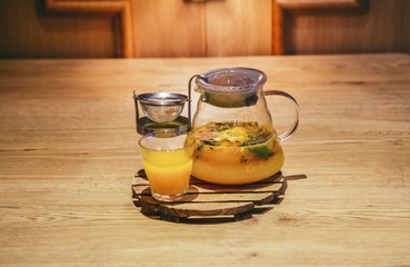 cup of fruit orange tea