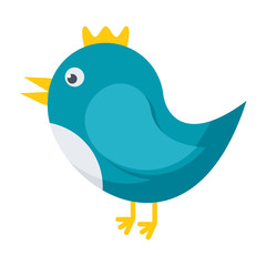 Cute bird, vector icon in flat style