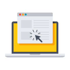 Laptop icon, vector illustration in flat style