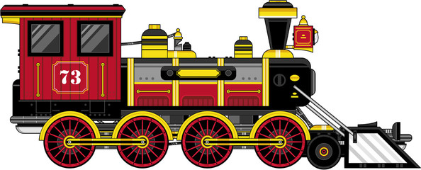 Cartoon Wild West Steam Train