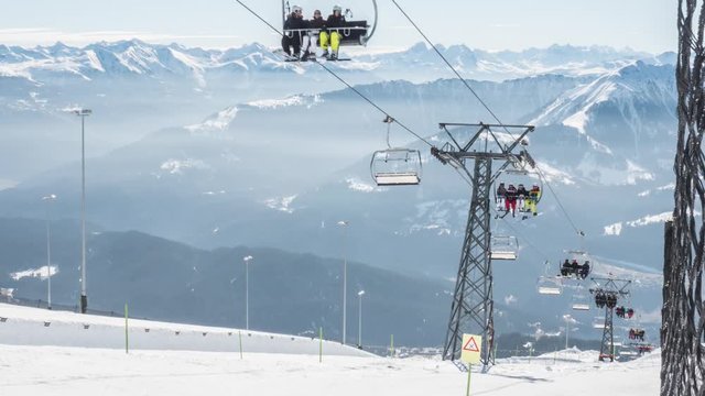 Motionlapse of a chair lift in Laax, Switzerland.