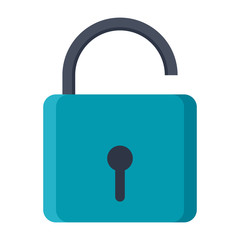 Open lock or unlock icon, vector illustration in flat style