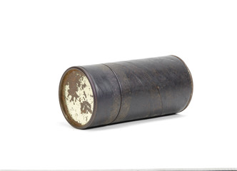 Brown paper tube container isolated over white background