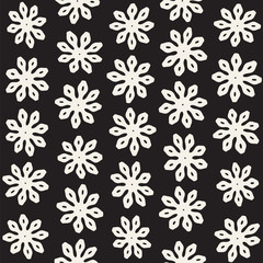 Vector seamless freehand pattern. Abstract background with floral brush strokes. Hand drawn texture