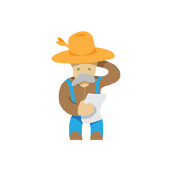 Confused Farmer Reads a Letter