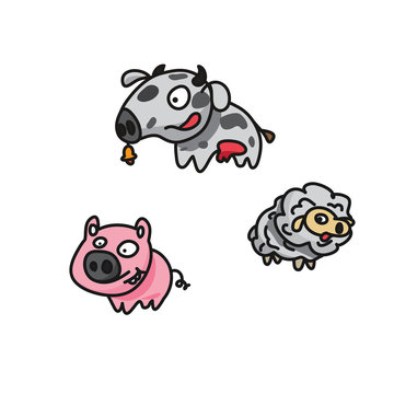 Farm Animals (Pig, Cow & Sheep)
