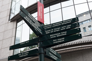 Fototapeta premium Brussels signpost