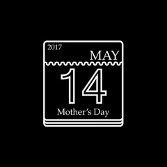Vector Calendar of Mother's day, 14th May, 2017