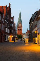 Fototapeta premium street view of Luneburg, Germany