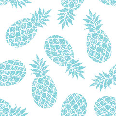 Ananas-Vektor-Hintergrund. Sommer bunter tropischer Textildruck.