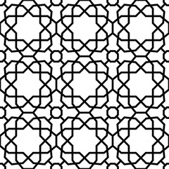 Fototapeta premium Seamless black and white ornament in arabian style. Pattern for wallpapers and backgrounds