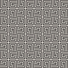 Repeating Geometric Stripes Tiling. Vector Seamless Monochrome Pattern