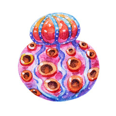 lovely colorful watercolor seaweed illustration illustration icon isolated on white background. Hand draw illustration Perfect for the children magazine ,design,textile,travel