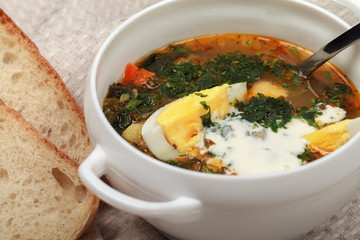 Fresh dietary nettle soup