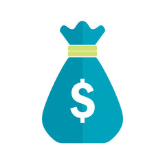 Money bag symbol. Financial investments icon. Budget management vector icon