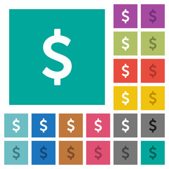Dollar sign square flat multi colored icons