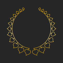 Gold award laurel wreath on dark background.