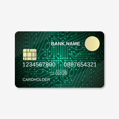 Bank card, credit card, discount card design template