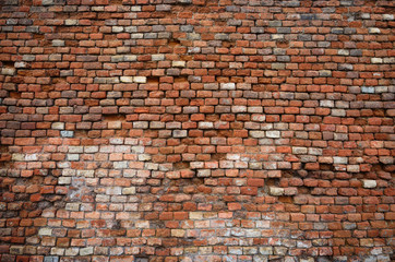 Old and damaged brick wall texture