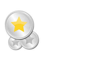 Buttons mit Freiraum - Stern - Silber Medaille