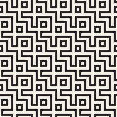 Maze Tangled Lines Contemporary Graphic. Abstract Geometric Background Design. Vector Seamless Pattern.