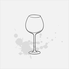 red wine glass vector sketch icon