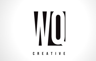 WQ W Q White Letter Logo Design with Black Square.