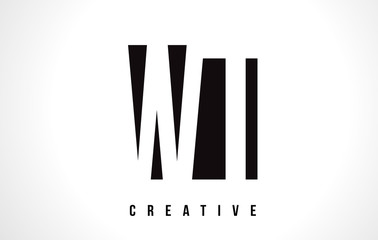 WT W T White Letter Logo Design with Black Square.