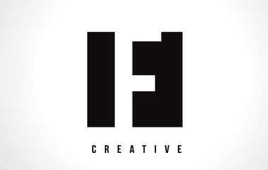 F White Letter Logo Design with Black Square.