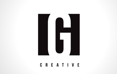 G White Letter Logo Design with Black Square.