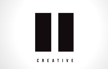 I White Letter Logo Design with Black Square.